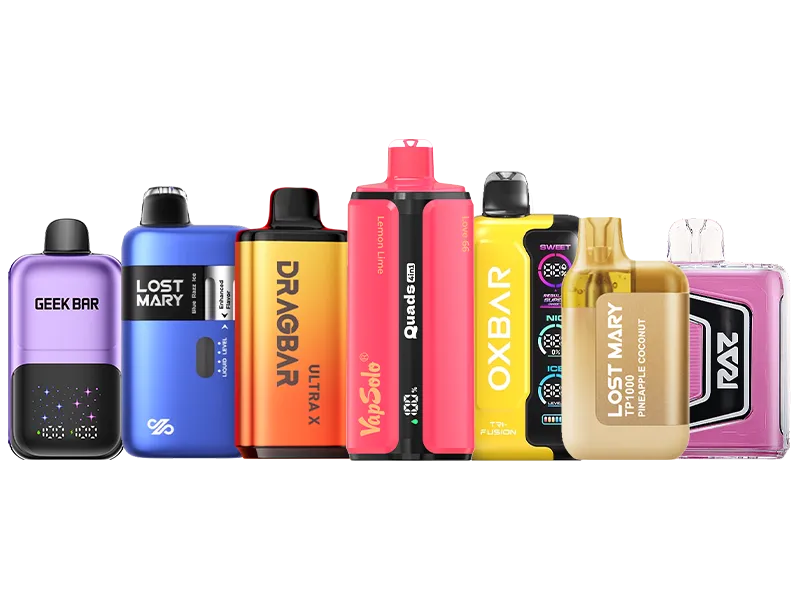 Collection of leading disposable vape brands for 2026, showing market-validated products based on search demand and aggregated user feedback.