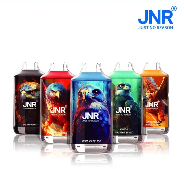 JNR Falcon and Falcon X high-capacity disposable vapes designed for extended puff usage.