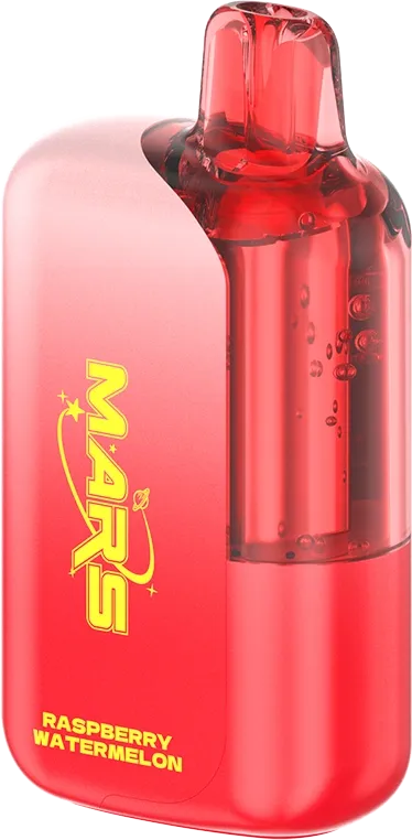 Red MARS vape device featuring Raspberry Watermelon flavor with a sleek design.
