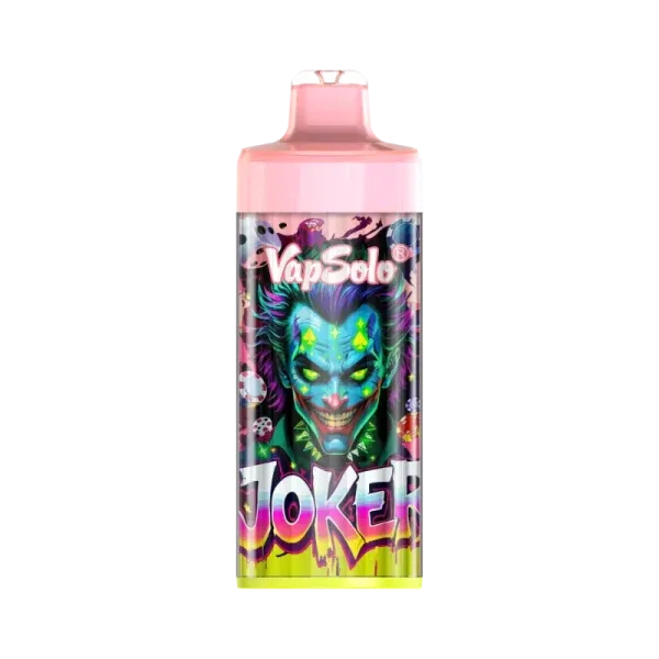 Vapsolo King Pro vape device featuring a bold Joker illustration and pink lemonade flavor branding.