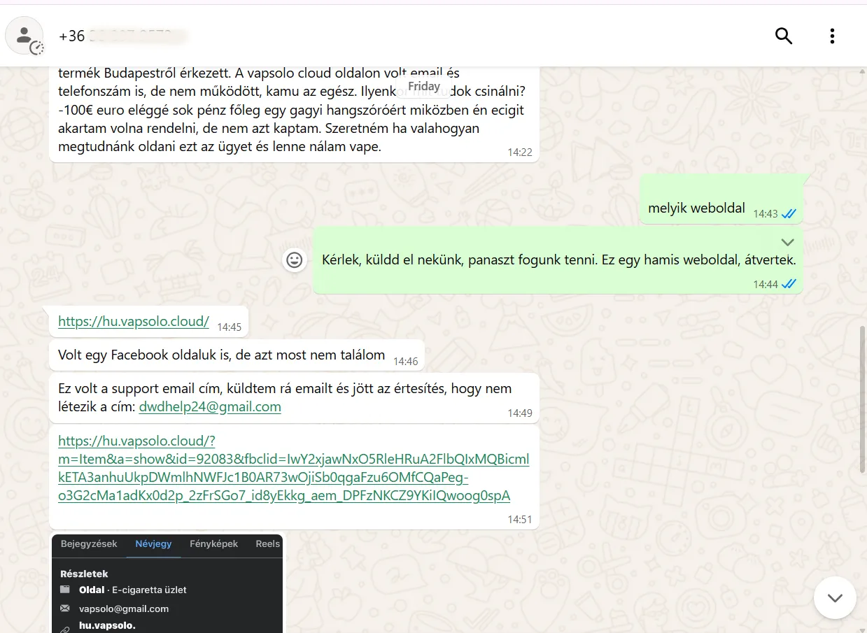 User scam example 2
