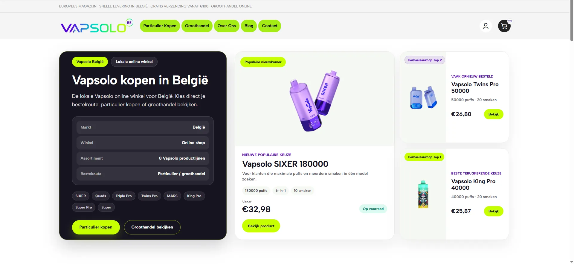 Vapsolo hivatalos forgalmazó Belgiumban