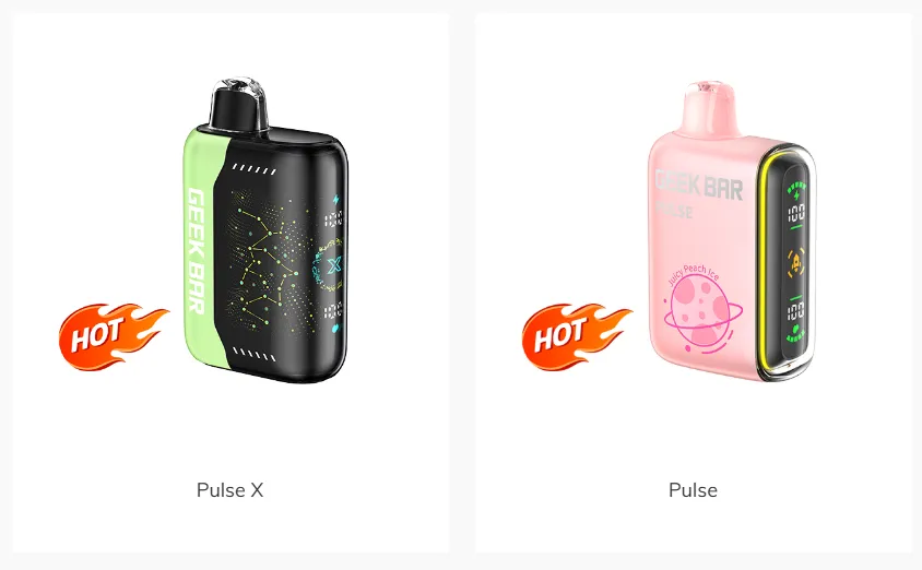Geek Bar Pulse and Pulse X high-puff disposable vapes, showing airflow-focused design and larger device capacity.