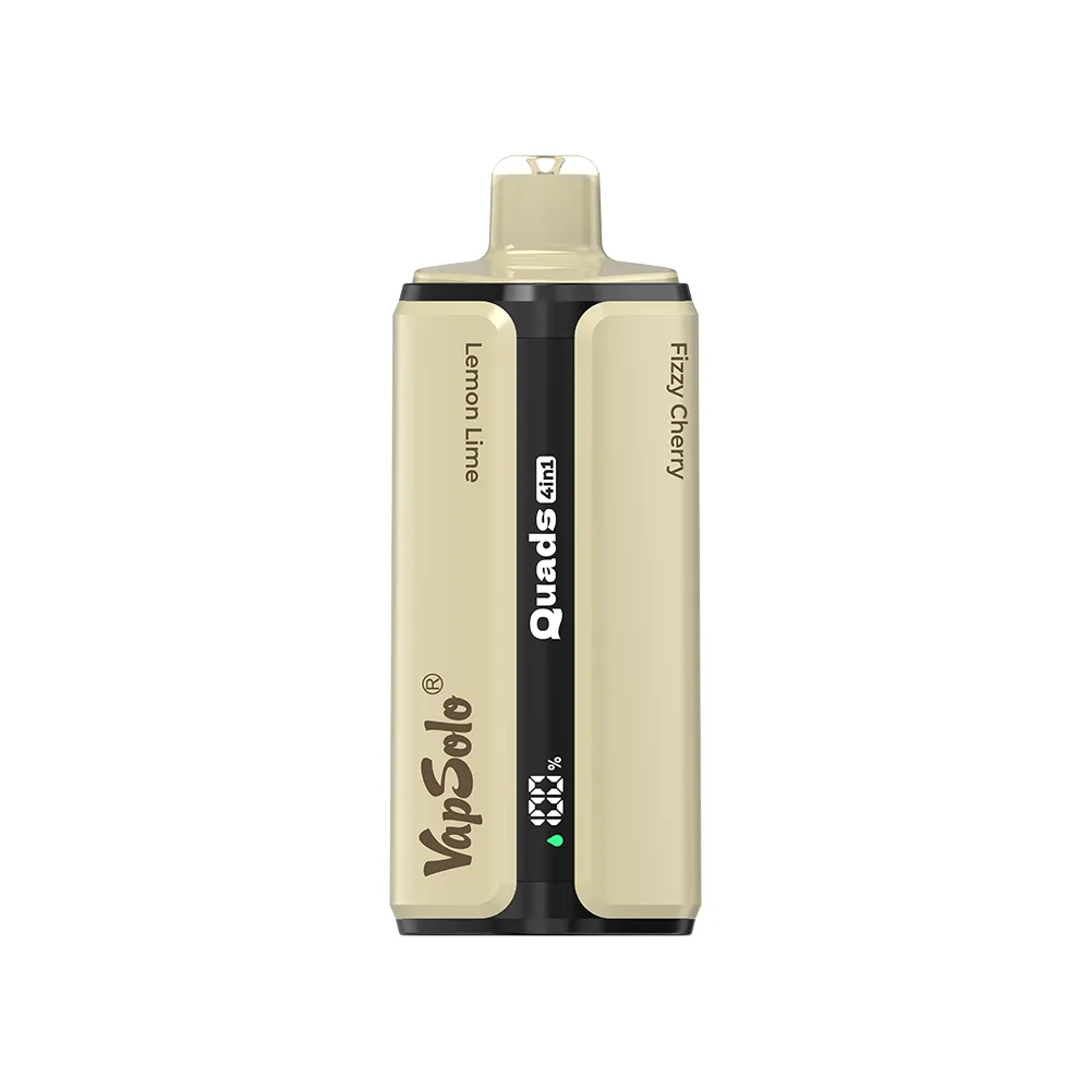 Vapsolo Quads 80K vape featuring Lemon Lime and Fizzy Cherry flavors, displayed on a sleek design.