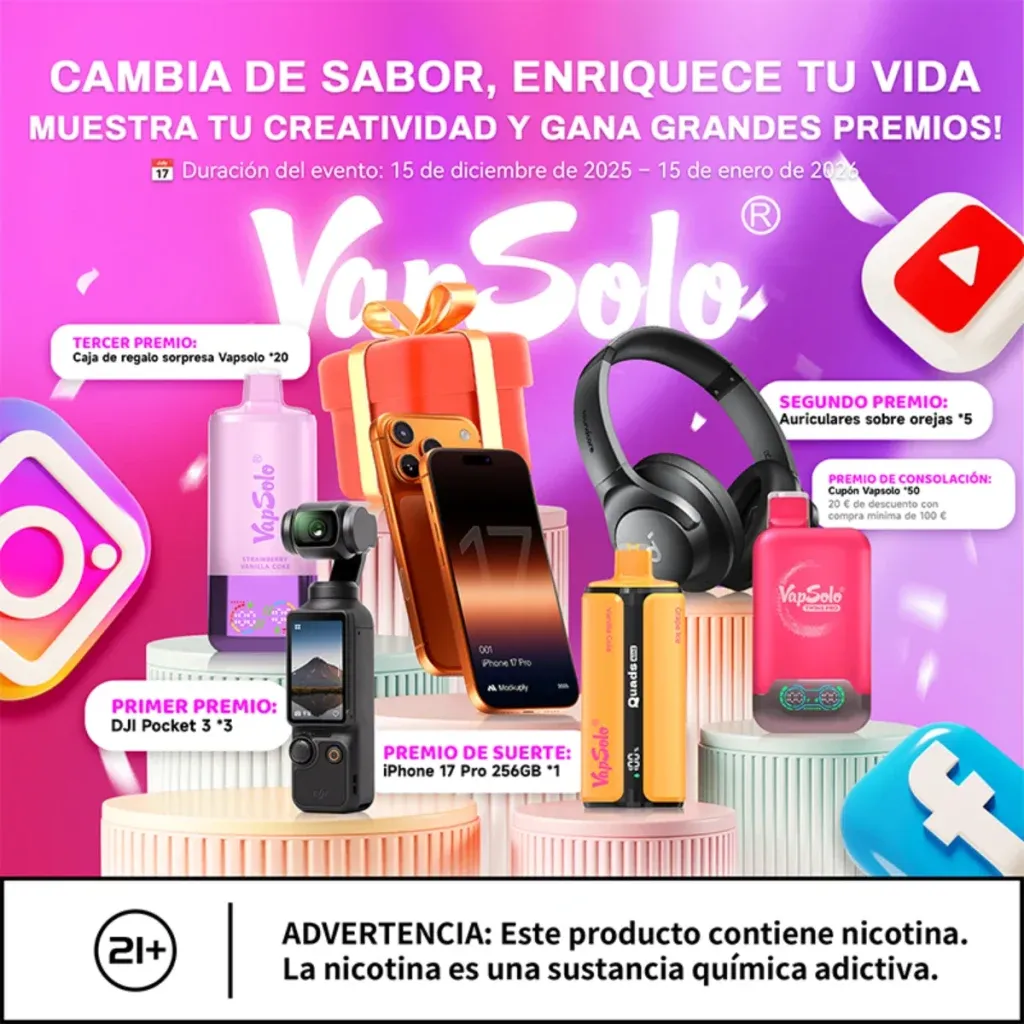 Desafío multisabores Vapsolo en 2025.12 Premios