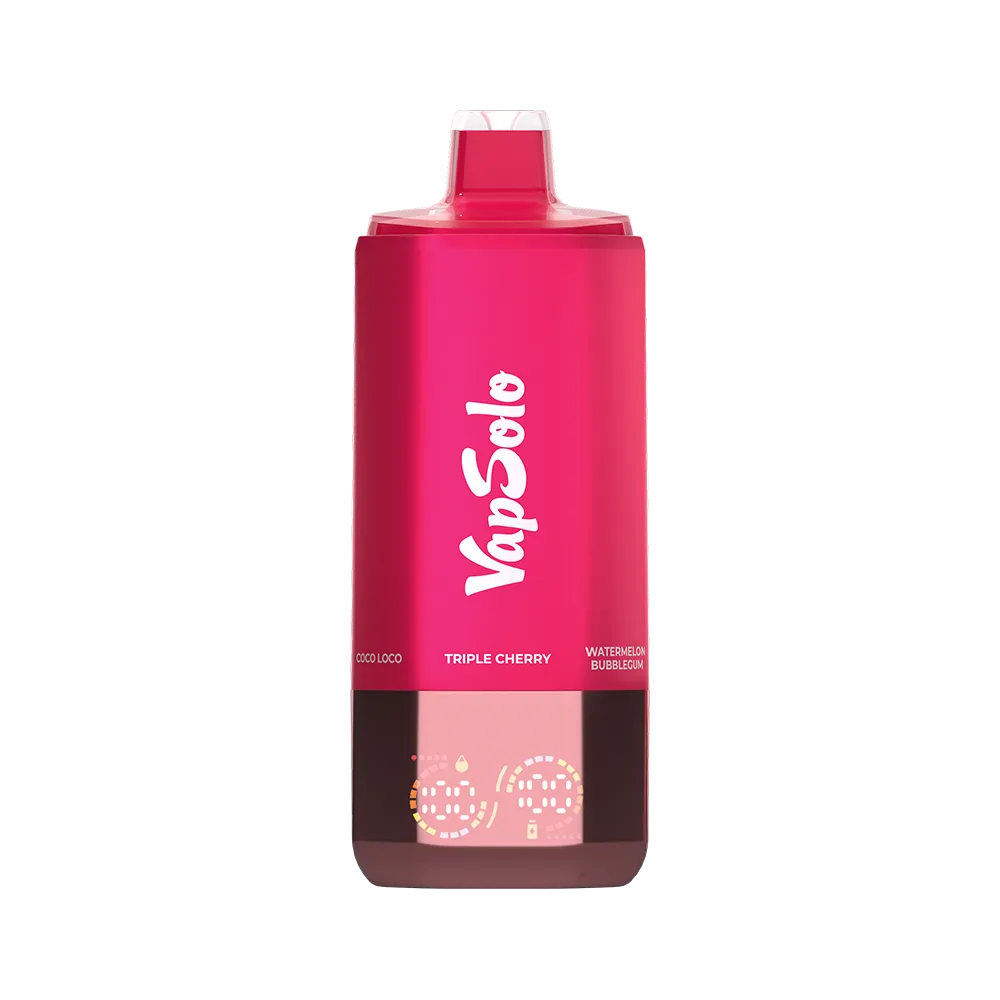 VapSolo Triple Cherry con sabor Coco Loco y Watermelon Bubblegum.