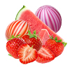 Erdbeere Wassermelone Kaugummi