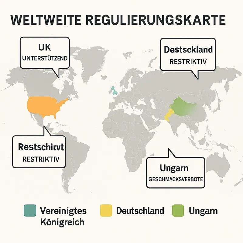 Vergleich der Regulierung von E-Zigaretten in Deutschland und anderen Märkten
