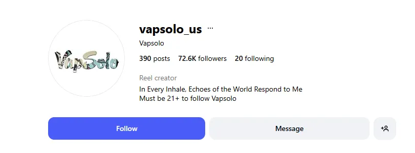Vapsolo Instagram offizieller Name