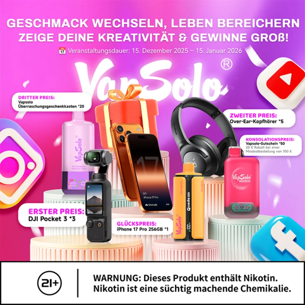 Vapsolo Multi-Flavor-Challenge im Dezember 2025 Preise