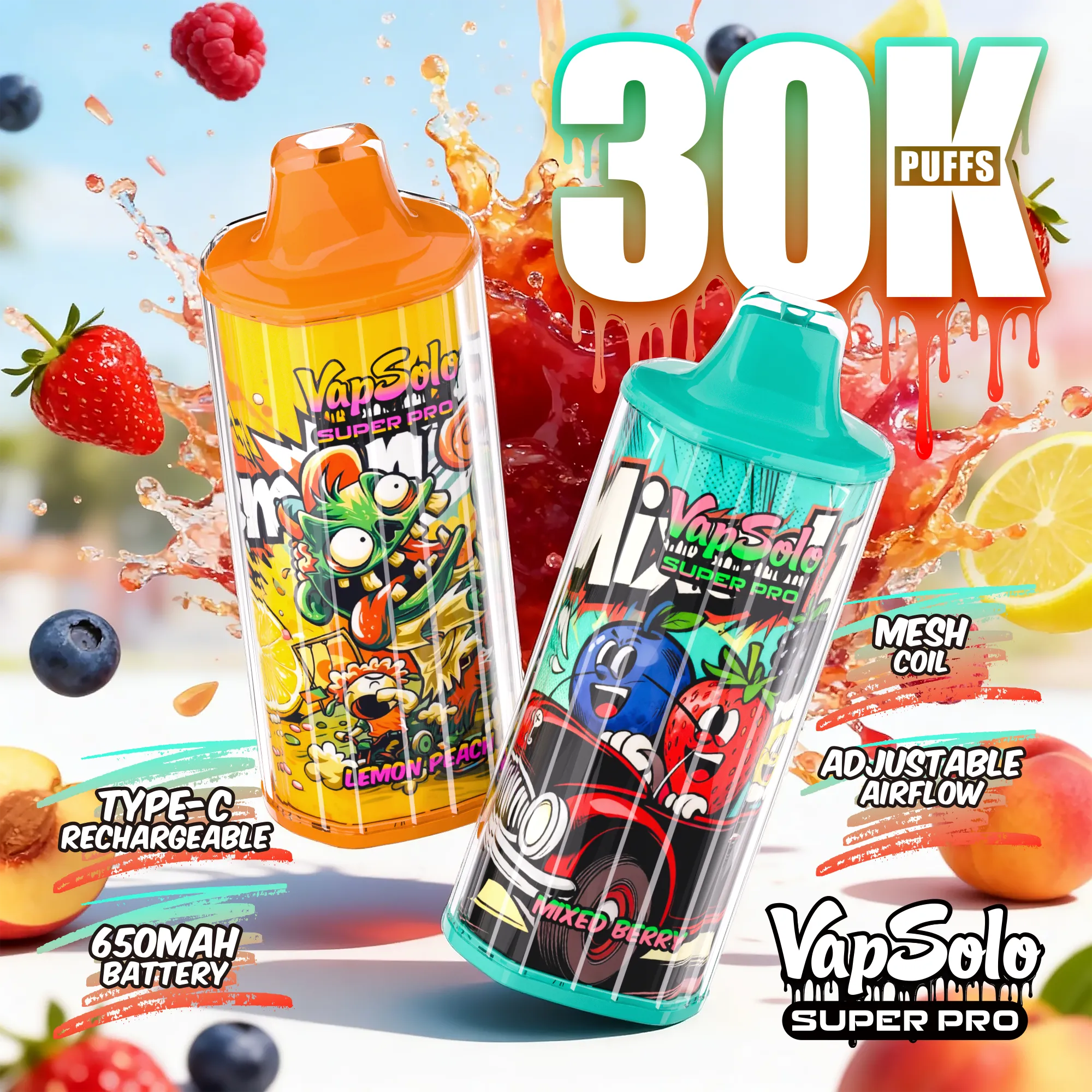 VapSolo SUPER PRO – Einweg E-Zigarette mit 30.000 Zügen