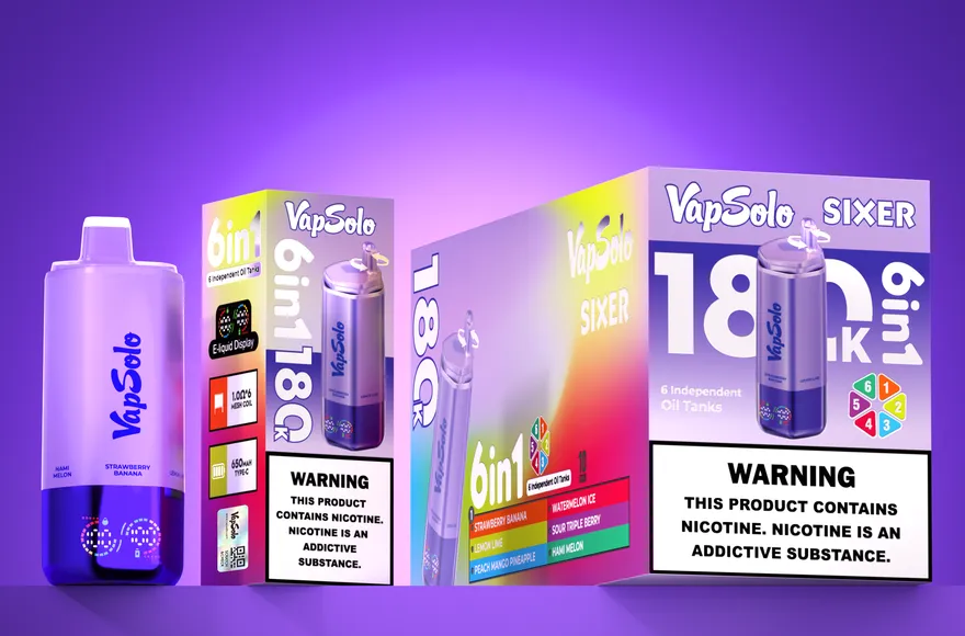 VapSolo SIXER product and packaging